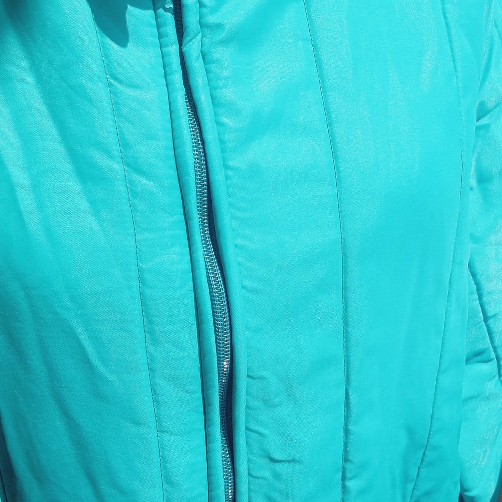 Teal vintage quilted jacket - Picture 5 of 7